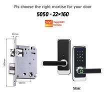 지문인식 무타공 도어락 Tuya 와이파이 보안 보호 방수 전자 게이트 원격 제어 잠금 스마트 지문 통화 도어, [02] right, [18] A233-TYS-160