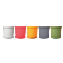 가정용 소형 컬러풀 분갈이화분 아파트정원 매장 텃밧가꾸기 베란다꾸미기 주택 카페, 1개, DAMDDA베이직미니 레드