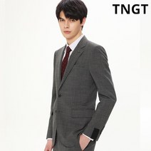 TNGT [20SS TNGT 남성]그레이 패턴 라벨로핏 수트 자켓_TGSJ0B153G2