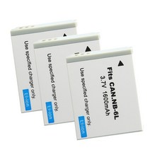 견고한 리튬 이온 배터리 NB-6L CANON 호환 SX520 HS SX600 IXUS 85 95 200 210 105 1600mAh 충전기, 05 3Battery