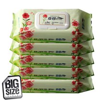 케어메이트 [특대형] 효랑 물티슈 두툼한 엠보 60매 병원 요양원 환자케어, 5팩