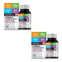 캐나다 산호 칼슘 마그네슘 2병 보충 영양제