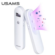 USAMS 핸드 헬드 살균 램프 HD Led 라이트 자외선 UVC + UVA 마스크 소독 휴대용 전화, 01 White