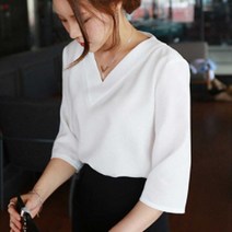 나미나라 비즈니스 봄여름 캐주얼룩 의류쇼핑몰 블라우스 자켓룩웨어 브이넥 2W9CB268