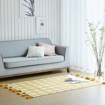 미하임 인도 투웨이 코튼 테슬 러그 사각 대형