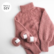 야나 [DIY패키지][니팅 포 올리브] 소프트 실크 모헤어 펀 스웨터(+인쇄도안) 니팅포올리브 스웨터뜨기 대바늘뜨개 diy키트 대바늘 뜨개질, XL/2XL(12볼), 더스티 라벤더