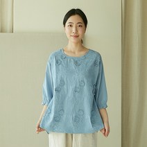 생활한복 개량한복 절복 법복 꽃 패치 블라우스