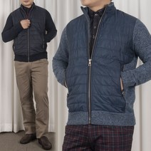 고급 애리 보카시 기모 신사 집업 누빔 점퍼