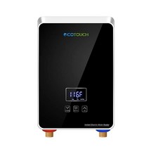없는 온수기 전기 5.5kw 240V ECOTOUCH 사용 포인트 온수기 디지털 디스플레이 자체 변조 기능이 있는 전기 순간 온수기 과열 보호 화이트, Black, 1개