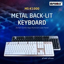 엠피보스 게이밍키보드/MS-K1000/LED/24멀티키/ LED키보드 엘지키보드 로지텍키보드 HP키보드 JS*852122DA, 동화쿠팡 본상품선택, 동화쿠팡 본상품선택, 동화쿠팡 화이트