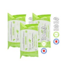 베이비 바이오 클렌징 물티슈 60매 Alphanova Bebe Lingettes, 3팩