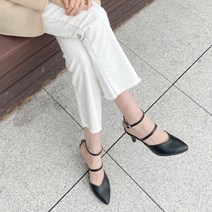 고퀄 국내 자체제작 스틸레토 로엔 스트랩힐(2cm 6cm) 커쥬 수제화 CauseU