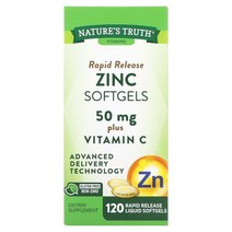 NATURES TRUTH RAPID RELEASE ZINC PLUS VITAMIN C 50, 단색, 한 사이즈