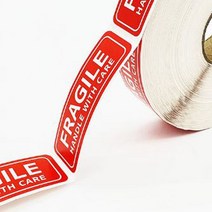 택배 상자 박스 파손 분실 오염 훼손 주의 Fragile 스티커 라벨 7x1.5cm