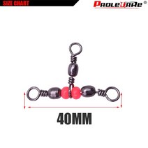 호환 낚시배 바다낚시배요트 부품 10 개몫 스위블 롤링 스위블 3 방향 스위블 액세서리 태클 커넥터 롤링 스위블, 크기 40mm