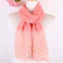 [웃는언니]은창]/한정수량/랜덤배송 밑단 플라워 레이스 빅 스카프 자수 머플러 목도리 마후라 가을
