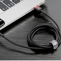 C타입 QC3.0 지원 급속 충전 데이터 2M 케이블+케이블타이 갤럭시 스마트폰 탭 맥북 케이블, 1개, 레드블랙