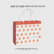 선물봉투 크리스마스 생일선물 포장봉투 반수선물 토트백 스몰사이즈 종이봉투, 달콤한딸기수평보드대형30*12*27, 선물 가방
