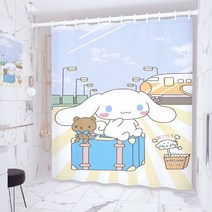샤워 커튼 세트 두꺼운 방수포 화장실 만화 파티션, J