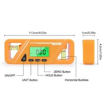 디지털수평계 미니 디지털 각도 파인더 자기 게이지 레벨 도구 각도기 4x90 도 LCD 디스플레이 백라이트 경사계, 주황색, 02 주황색