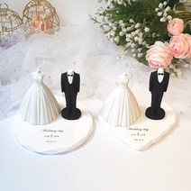 웨딩 신랑&신부 석고방향제세트 선물포장 공작공방 석고방향제, 화이트자스민민트, 화이트 슈트