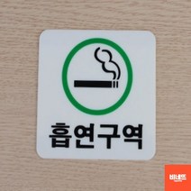 흡연구역 아크릴글씨 내부간판 사인물 스카시 그린 소 문팻말 간판 팻말, 사각 녹색, 기본