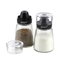 시노글라스 스마트 양념병2p세트 160ml 소금통 양념통, 블랙