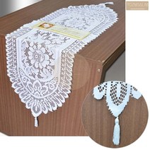 요즘살림 예쁜 흰색 레이스 테이블 러너 협탁보 행사 용 식탁천 테이블보 앤틱 엔틱, 기본