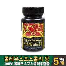 콜레우스 포스콜리 콜리 우스 포스콜리 추출물 콜레오스 포스콜린 가루 분말 정 알약 타입 타블렛 형 먹는법, 5통, 60정