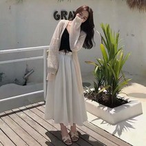 Makone 2022봄 여성 얇은 롱 니트 카디건 루즈핏 카디건 모음