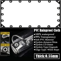 비닐천막 투명 테라스 그늘막 정원 퍼걸라용 두꺼운 PVC 타포린 0.35MM/0.55MM 다육 식물 창고 레인 커버 발코니 문 창 방수 천, 3.8x4.8m, 0.55mmUpgrade Eyelet