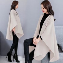 FANSYLI 여성 망토 짧은 코트 가을과 겨울 새로운 패션 두꺼운 작은 모직 코트 197 9A20