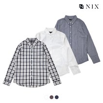 [NIX]남)포플린 버튼다운 체크 셔츠(FNNFCSL102P)