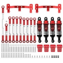 원격 조종 RC 너트 잠금 장치가있는 금속 조향 링크 타이로드 마운트 충격 흡수 장치 키트 1/12 MN D90 D91 MN40 MN45 MN99 MN99s 1/16 WPL C14, [03] WPL Red