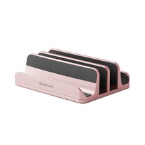 Ekeepment 맥미니 맥북 아이패드 노트북 태블릿 알루미늄 세로 수직 클램쉘 거치대 스탠드, Pink, Slot 4