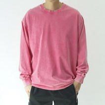 남자 오버핏 빅사이즈 피그먼트워싱 긴팔티