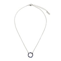 DEMDACO 서클 블루 및 실버 톤 원 사이즈 조절 가능한 메탈 초커 목걸이 준보석 금속 원석 없음.