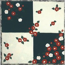 일본[하코야]매화 3단 사각 찬합/고품격 찬합/피크닉/혼수/집들이선물로OK!, 전통보자기-동백