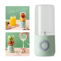 핸드 블렌더 500ml 휴대용 USB 과즙 기계 휴대용 스무디 충전 주방 과일 커터 압착기 가정용 믹서 232, 연한 초록색, 4 블레이드
