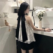 미녀 빅리본 블라우스 나시