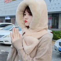 페이크퍼 모자목도리세트