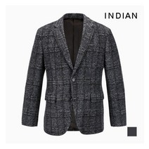 인디안 INDIAN 울저지 빅체크 다크 자켓_MIUFUWWA171