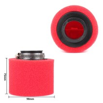 오토바이 필터 35mm 42mm 구부러진 팔꿈치 목 폼 에어 필터 스폰지 클리너 오토바이 스쿠터 카요 BSE 먼지, [04] 38mm stright red
