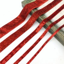 빨간 반짝이 벨벳 리본 6MM-38MM 수제 선물 꽃다발 포장 용품 홈 파티 장식 크리스마스, 20MM 5yards, 20MM 5yards