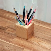 나무선생 레드파인 원목 연필꽂이 싱글 듀얼, audrey66 듀얼