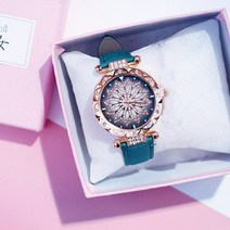 금장시계 40대남자시계 30대남자시계 별이 빛나는 하늘 시계 럭셔리 로즈 골드 다이아몬드 여성 캐주얼 가죽 밴드 석영 손목 zegarek damski