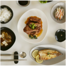 가정식기 6인가족 데일리 한식기세트 조약돌6인42P홈세트, 블랙&그레이