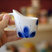 예쁜 도자기 종이컵 홀더 받침 코발트블루디자인 에디션2 컵홀더제작 요긴한 개업 선물, 플라워