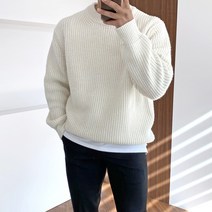 간빠레 램스울 하찌 무지 오버핏 라운드니트
