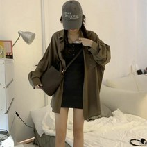 cisanny 여자 봄 가을 단추 루즈핏 일상복 긴 소매 카디건 S~2XL